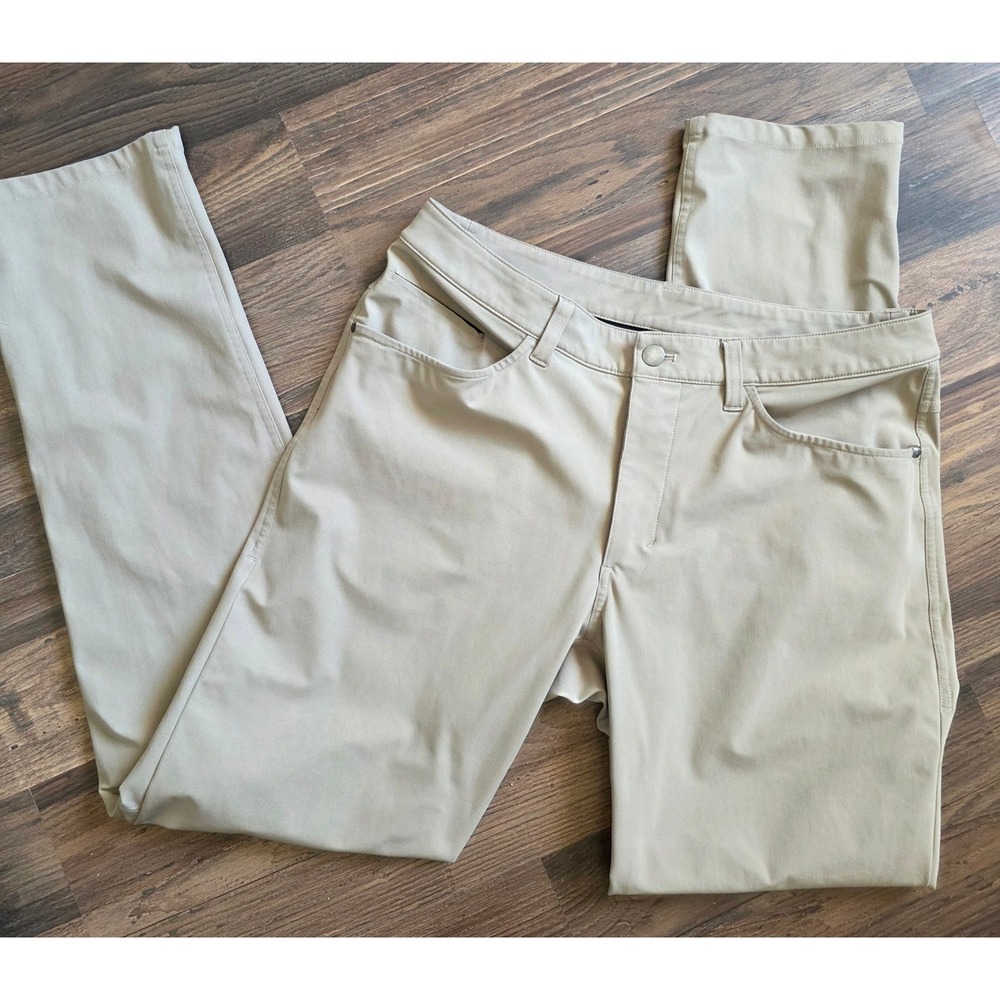 Lululemon Commission Pant Slim 32 Khaki Tan Technical Commuter Trousers Gorpcore - Picture 2 of 8